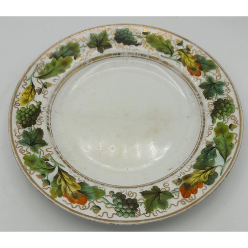 257 - A group of early 19th century transfer printed and hand-painted Spode plates, c. 1810-20. 23 cm wide... 