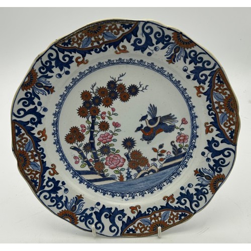 261 - A group of early 19th century blue and white transfer printed and hand-painted Spode new stone plate... 