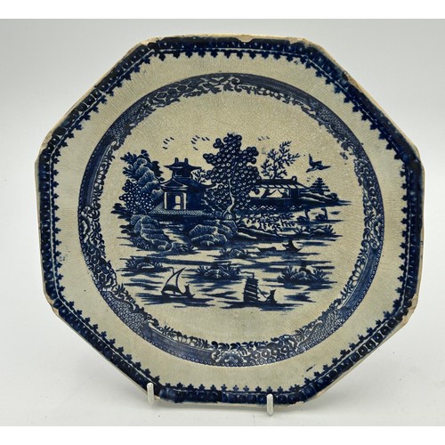 268 - A group of early 19th century blue and white transfer printed  plates, c. 1810-20. To include Lady w... 