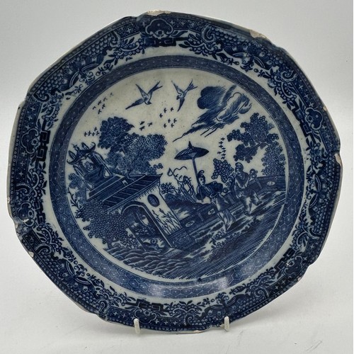 268 - A group of early 19th century blue and white transfer printed  plates, c. 1810-20. To include Lady w... 