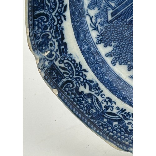 268 - A group of early 19th century blue and white transfer printed  plates, c. 1810-20. To include Lady w... 