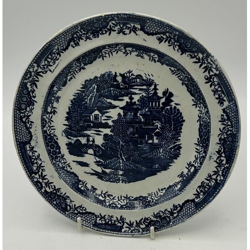 270 - A group of early 19th century blue and white transfer printed plates, c. 1810-20. To include: Full N... 