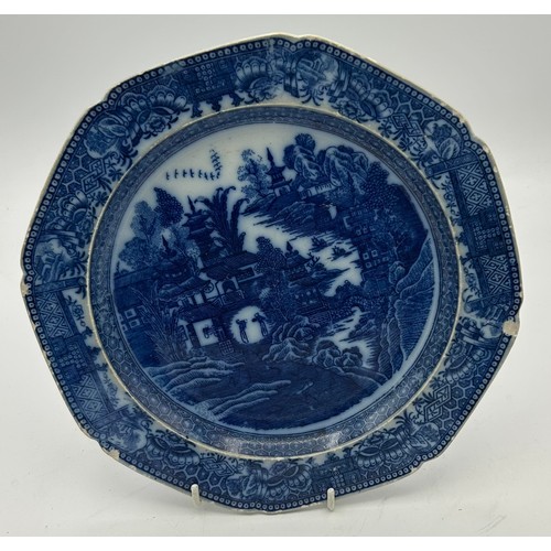 270 - A group of early 19th century blue and white transfer printed plates, c. 1810-20. To include: Full N... 