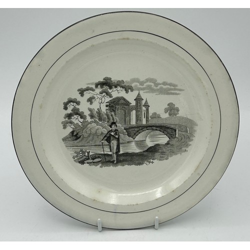 280 - A group of early 19th century black and white transfer printed plates, c. 1810-20. Some marked Spode... 