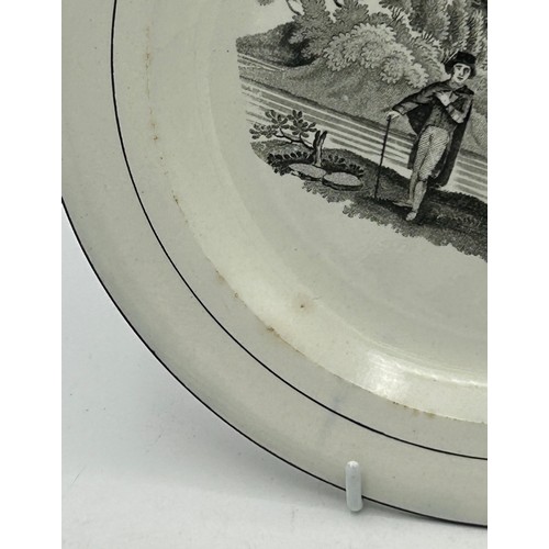 280 - A group of early 19th century black and white transfer printed plates, c. 1810-20. Some marked Spode... 