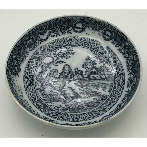 284 - A mixed lot of mainly 18th and19th century ceramics. To include: a tin glazed delft plate, a Chinese... 