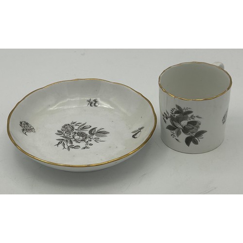 289 - A group of early 19th century bat printed cups and saucers, c. 1820. To include landscape scenes and... 