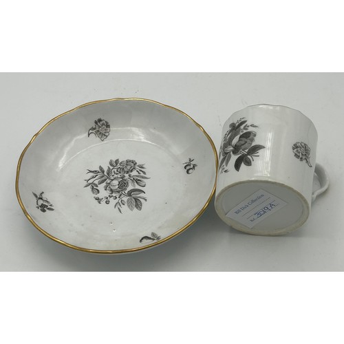 289 - A group of early 19th century bat printed cups and saucers, c. 1820. To include landscape scenes and... 