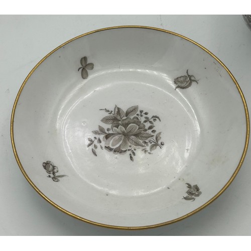 289 - A group of early 19th century bat printed cups and saucers, c. 1820. To include landscape scenes and... 