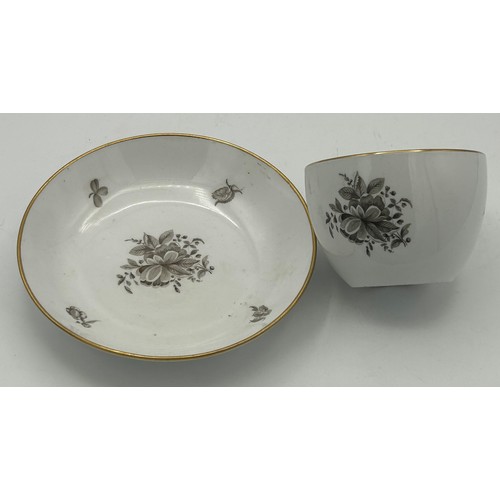 289 - A group of early 19th century bat printed cups and saucers, c. 1820. To include landscape scenes and... 