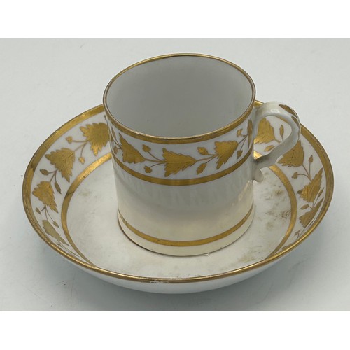 295 - A group of early 19th century hand-painted Spode porcelain cups and saucers with gilding, c. 1820. S... 