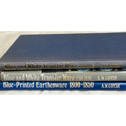 1044 - A quantity of Spode and blue and white pottery books to include Staffordshire Blue by W.L.Little sig... 