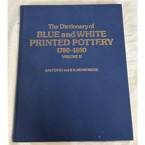 1044 - A quantity of Spode and blue and white pottery books to include Staffordshire Blue by W.L.Little sig... 