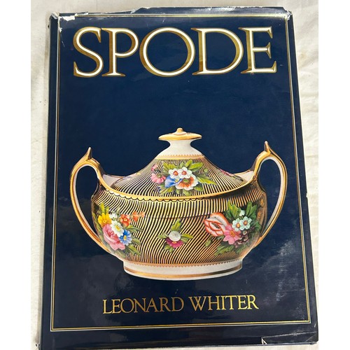 1044 - A quantity of Spode and blue and white pottery books to include Staffordshire Blue by W.L.Little sig... 