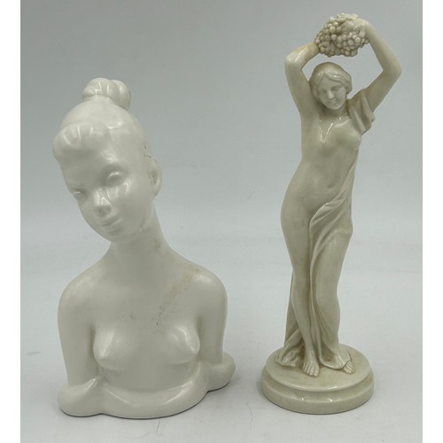 324 - A group of 20thC ceramics and other figures to include 'little girl hiding cupids bow', stem vase, b... 