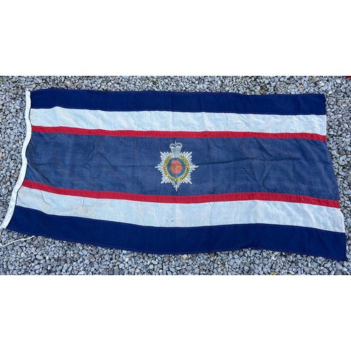 1009 - Three Military Flags to include British Army Flag 12ft x 8ft, Royal Navy White Ensign 3ft 8in x 6ft ... 