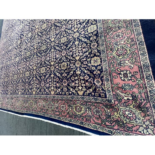 1104 - A good quality blue ground Mahal rug C. 1900's 456 x 343cm.