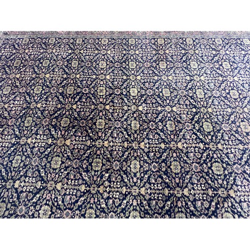 1104 - A good quality blue ground Mahal rug C. 1900's 456 x 343cm.