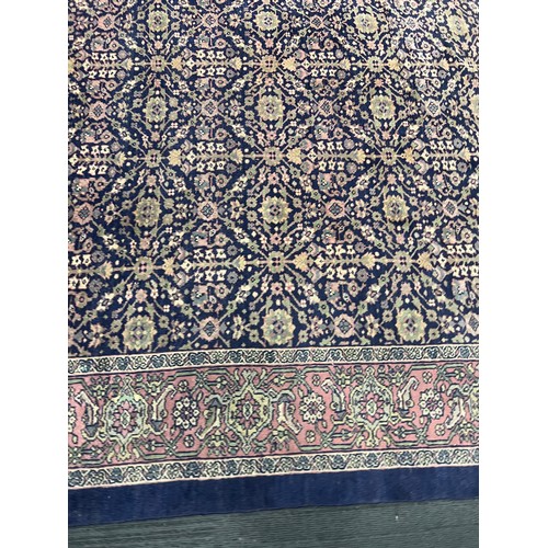 1104 - A good quality blue ground Mahal rug C. 1900's 456 x 343cm.