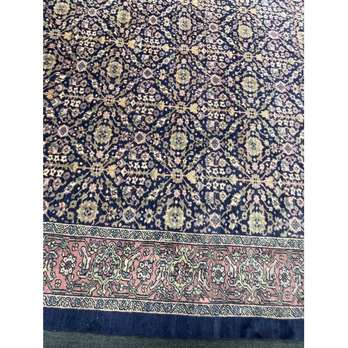 1104 - A good quality blue ground Mahal rug C. 1900's 456 x 343cm.