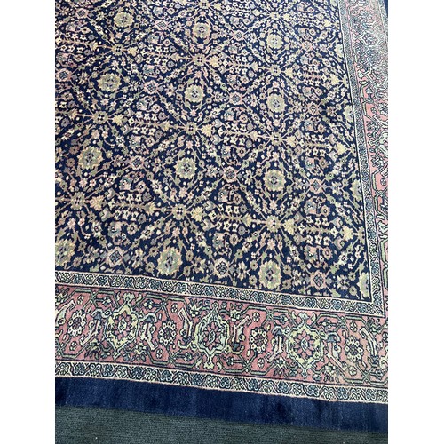 1104 - A good quality blue ground Mahal rug C. 1900's 456 x 343cm.