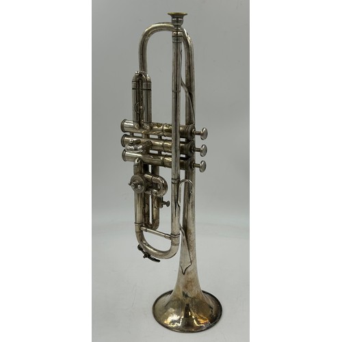 950 - A Besson & Co 'Prototype' Class A Brass Flugelhorn in green carrier along with a cornet, unmarked in... 