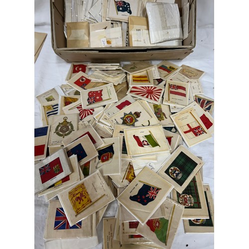 927 - Collection of Cigarette Cards and Silks (Flags & Regimental) Players, Wills, Churchman, Ogdens, BDV,... 