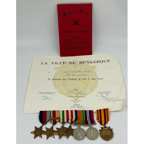 1012 - WW2 Medals relating to 3247275 Leonard William Davies The Cameronians (Scottish Rifles) to include D... 