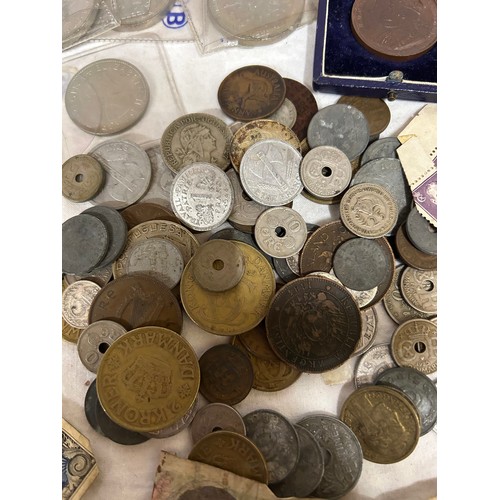 740 - A quantity of coinage and notes to include 11 Great Britain Crowns, WW2 coinage from Europe includin... 