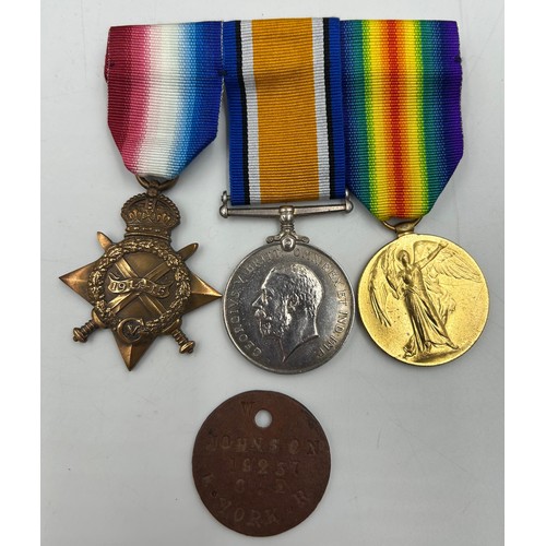 1017 - A collection of WW1 medals in relation to 420529 Pte James Johnson 16th Bn. Canadian Infantry (Manit... 