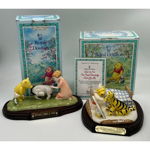 438 - A collection of 14 Royal Doulton Winnie the Pooh figurines to include Eeyore loses a Tail WP15 limit... 