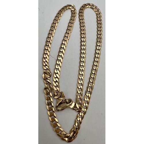 614 - A 9 carat gold chain necklace. Weight 13.8gm. Length 44cm.