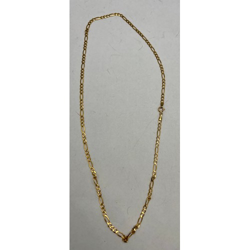 615 - A 9 carat gold chain necklace, 3.2gm, length 44cm.