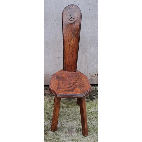 44 - A 19thC elm chair 92cm h x 32cm w x 52cm d.