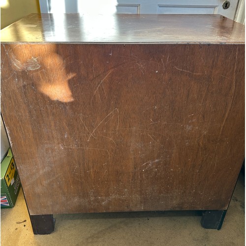 48 - An early 19thC mahogany caddy top chest of drawers with two short and two long drawers. 76 w x 45 d ... 