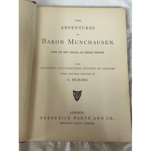 1048 - A collection of books to include The Adventures of Baron Munchausen with colour plates, Mrs Beeton's... 