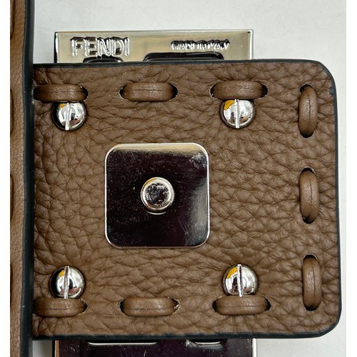 878 - A genuine Fendi Baguette mini leather bag comes with dust bag and box.