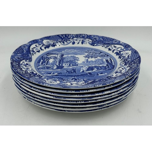 442 - Spode part dinner service with Italian scenes to include 1 x platter measuring 31cm, 8 x 8 x dinner ... 