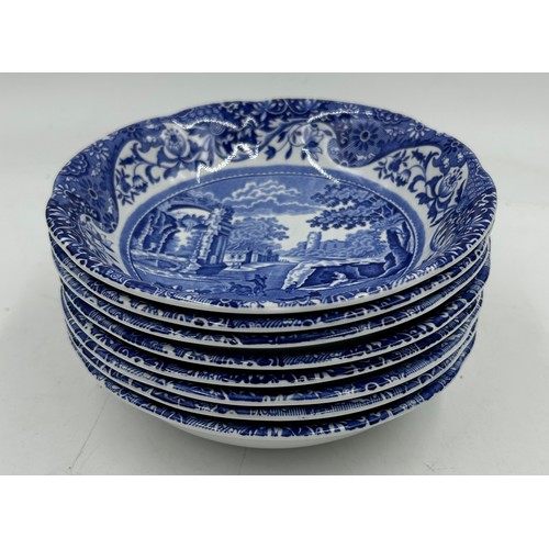 442 - Spode part dinner service with Italian scenes to include 1 x platter measuring 31cm, 8 x 8 x dinner ... 