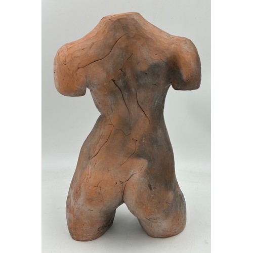 443 - 'Turn' nude terracotta ladies torso by Sophie Howard measuring 43cmh.