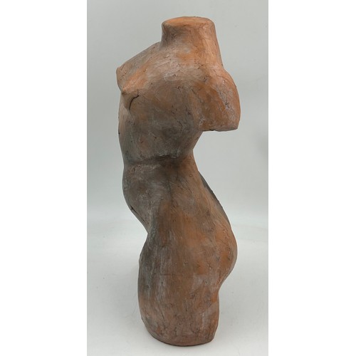 443 - 'Turn' nude terracotta ladies torso by Sophie Howard measuring 43cmh.