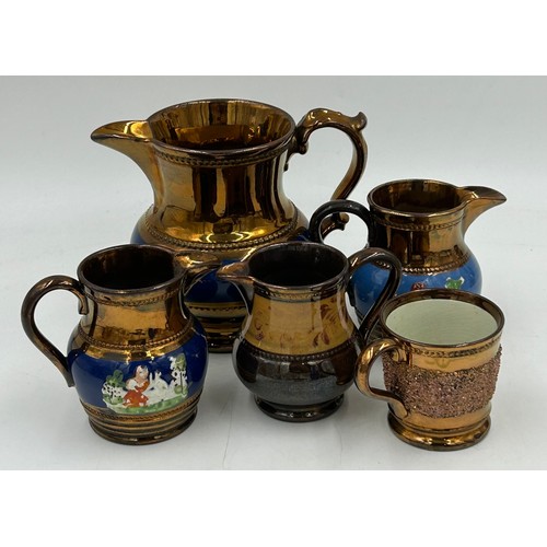 444 - A collection of continental ceramics to include Doulton vase, Lusterware, a cloisonne trinket box, L... 