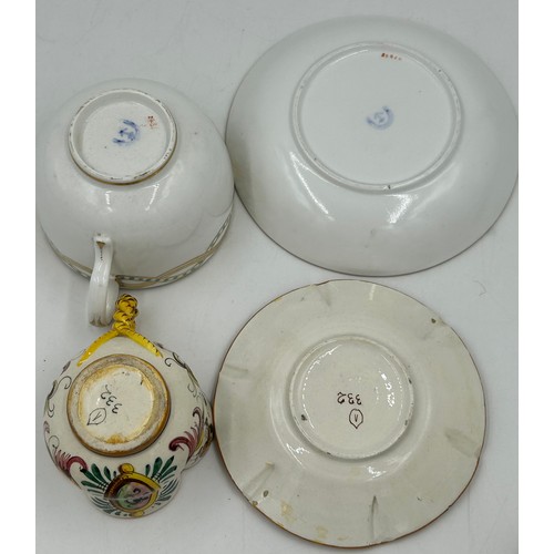 444 - A collection of continental ceramics to include Doulton vase, Lusterware, a cloisonne trinket box, L... 