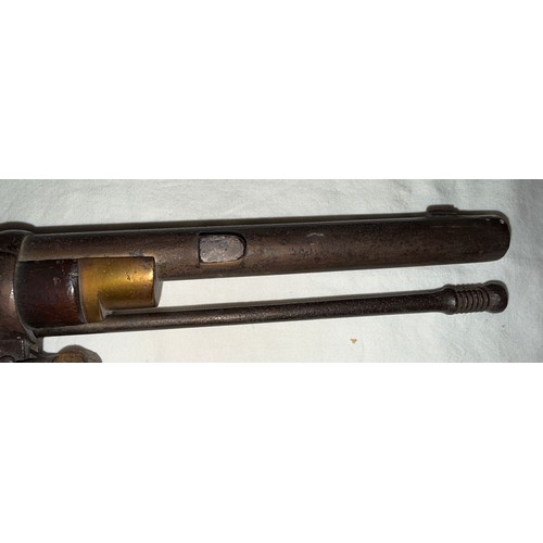 1237 - A percussion volunteers rifle marked with V R Crown 1860 to lock, inscribed V-DNA-2-18 to brass heel... 