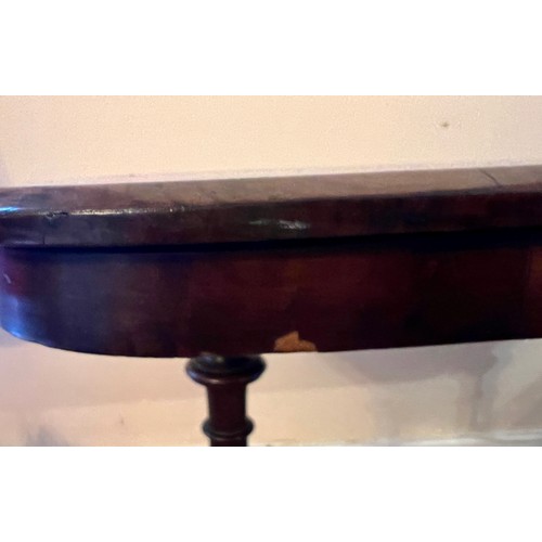 54 - A 19thC burr walnut and inlaid side table 67 h x 107 w x 53cm d.