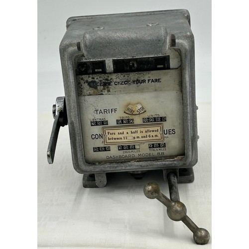 1241 - A Bell Punch Dashboard Model BB taxi meter, St Peters Park Works, London W. 9. With clockwork windin... 