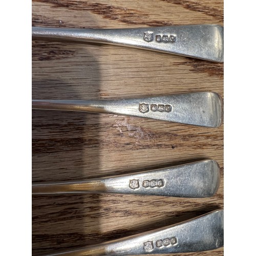 837 - Sheffield silver rattail cutlery to include 6 table forks, 3 table spoons, 6 dessert forks, 5 Desser... 