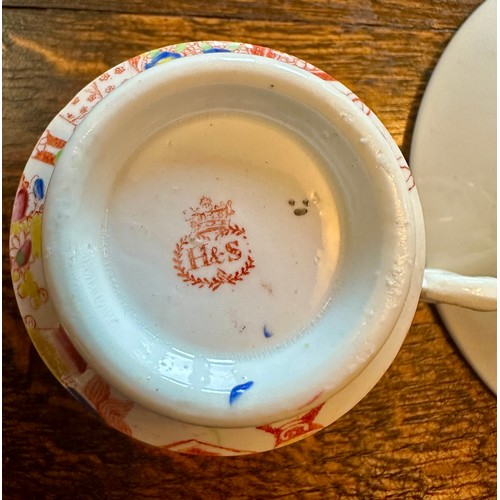 459 - Hilditch & Son 19thC part tea service in oriental pattern to include teapot, slop bowl, 4x cups and ... 