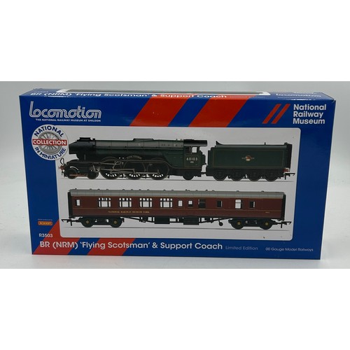 1155 - Hornby Railway R3503 BR (NRM) Flying Scotsman & Support Coach limited edition, (without the certific... 