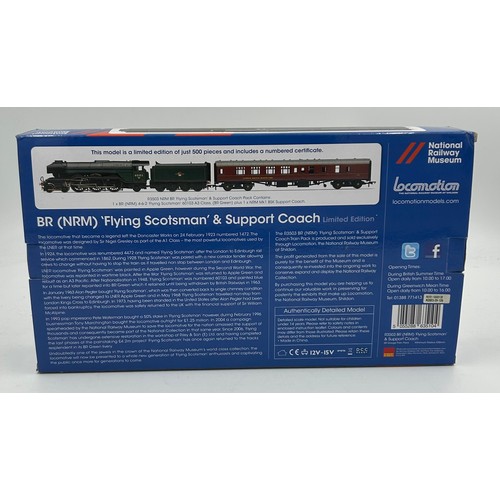 1155 - Hornby Railway R3503 BR (NRM) Flying Scotsman & Support Coach limited edition, (without the certific... 